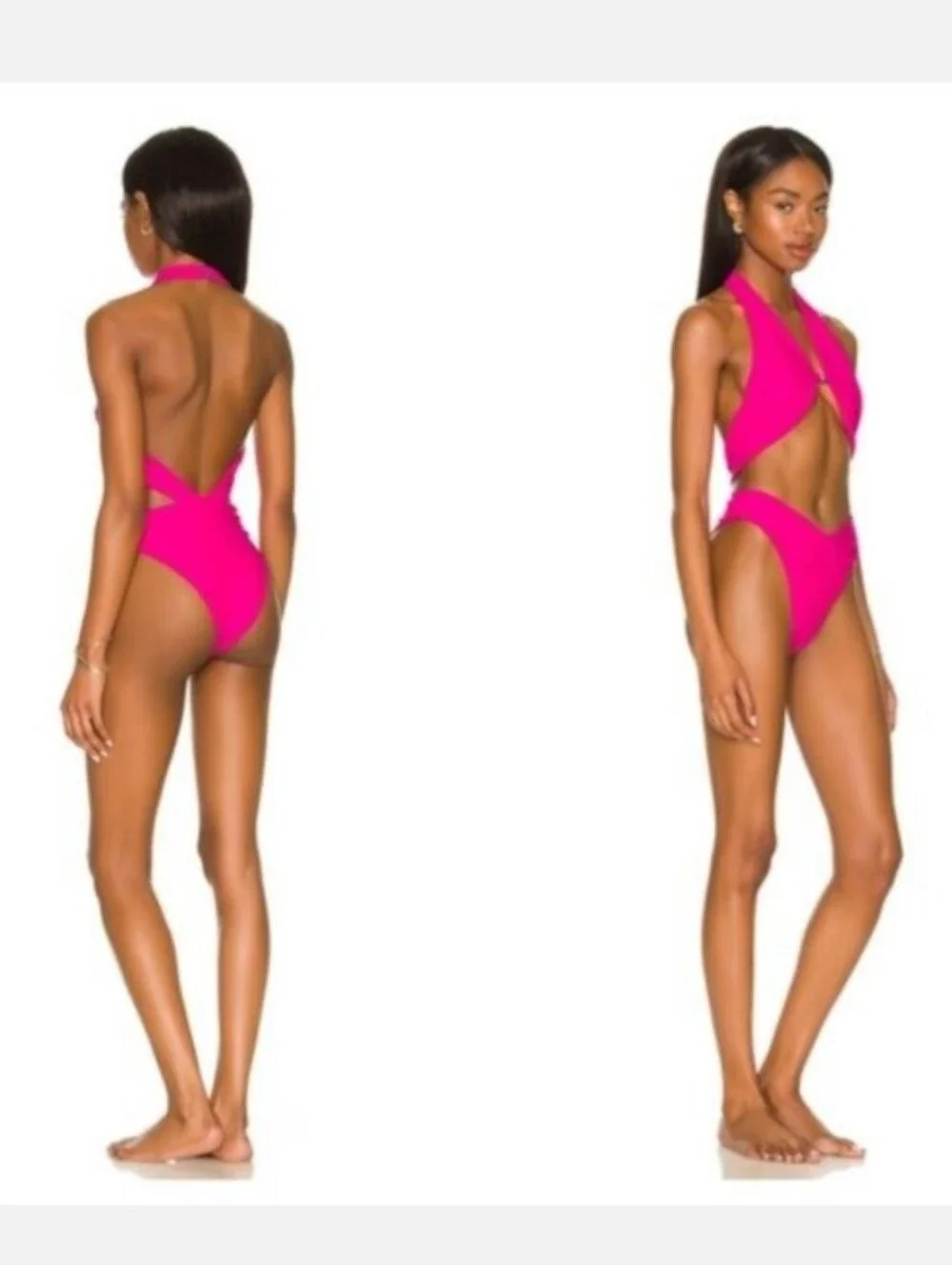 lovewave The Christensen One Piece Cut Out Swimsuit in Hot Pink Size Medium NWT